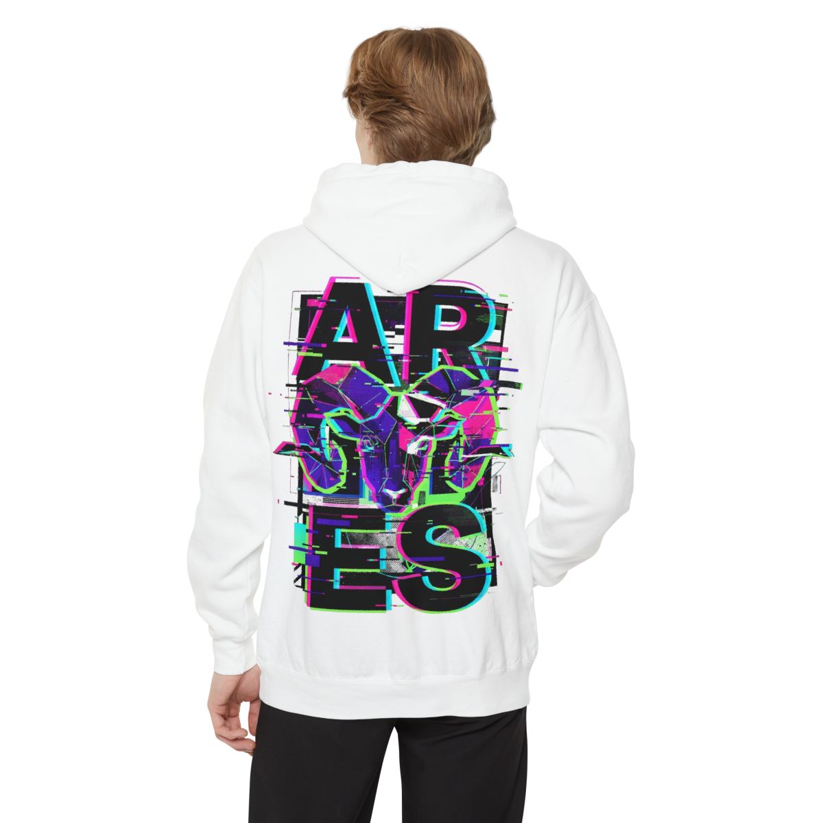 Color: White | Aries Garment-Dyed Hoodie