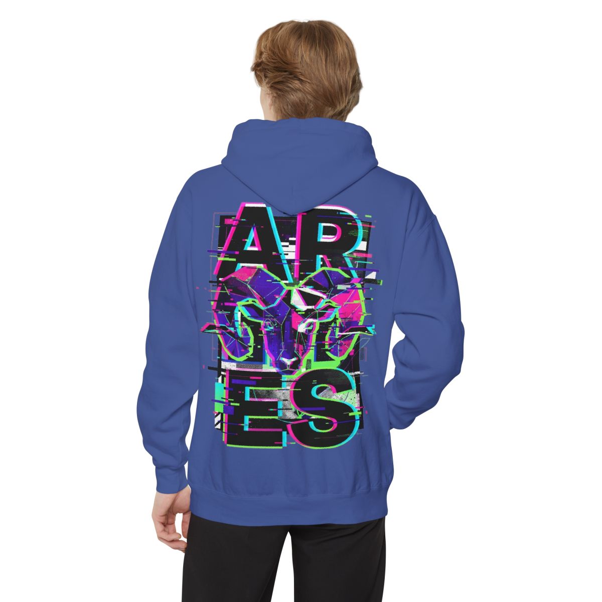 Color: Flo Blue | Aries Garment-Dyed Hoodie