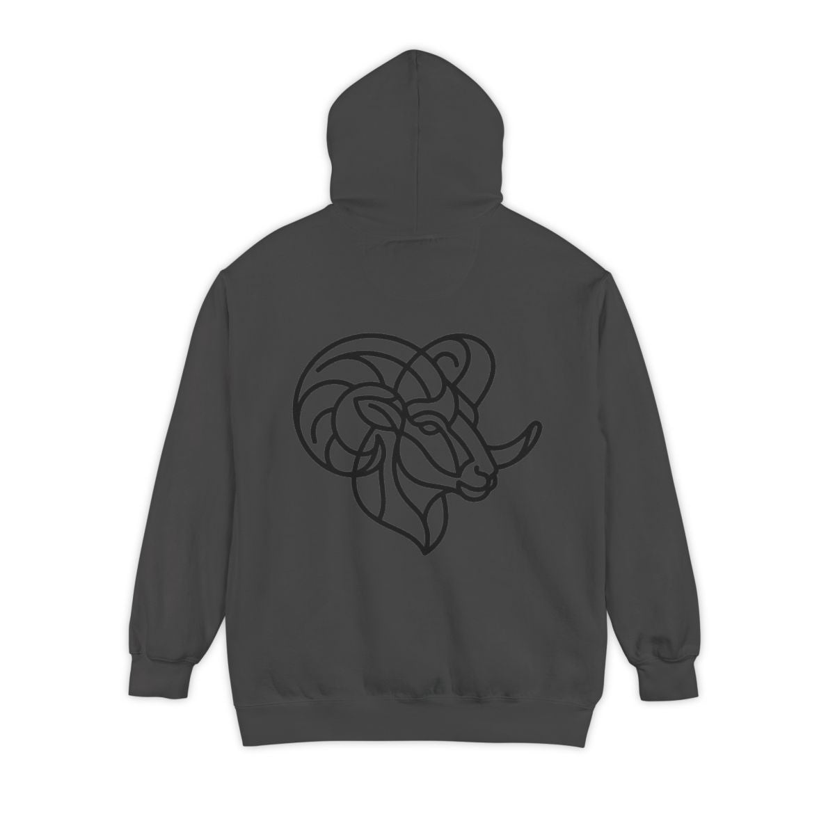 Color: Pepper | Aries The Minimalist Ram Garment-Dyed Hoodie