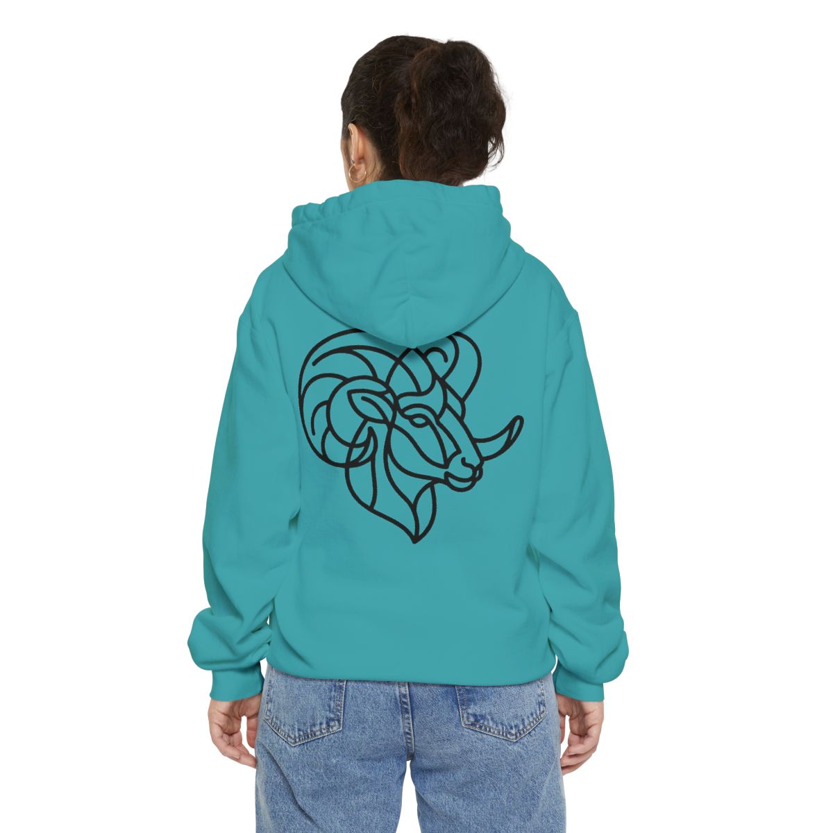 Color: Seafoam | Aries The Minimalist Ram Garment-Dyed Hoodie