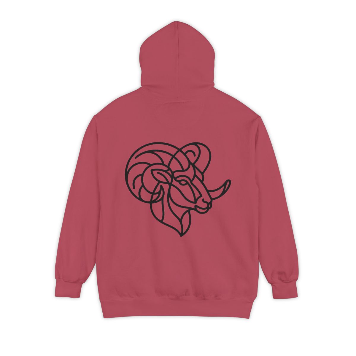 Color: Crimson | Aries The Minimalist Ram Garment-Dyed Hoodie