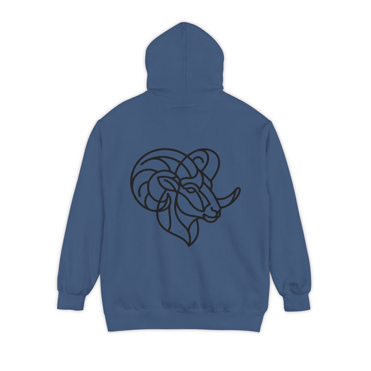 Color: True Navy | Aries The Minimalist Ram Garment-Dyed Hoodie