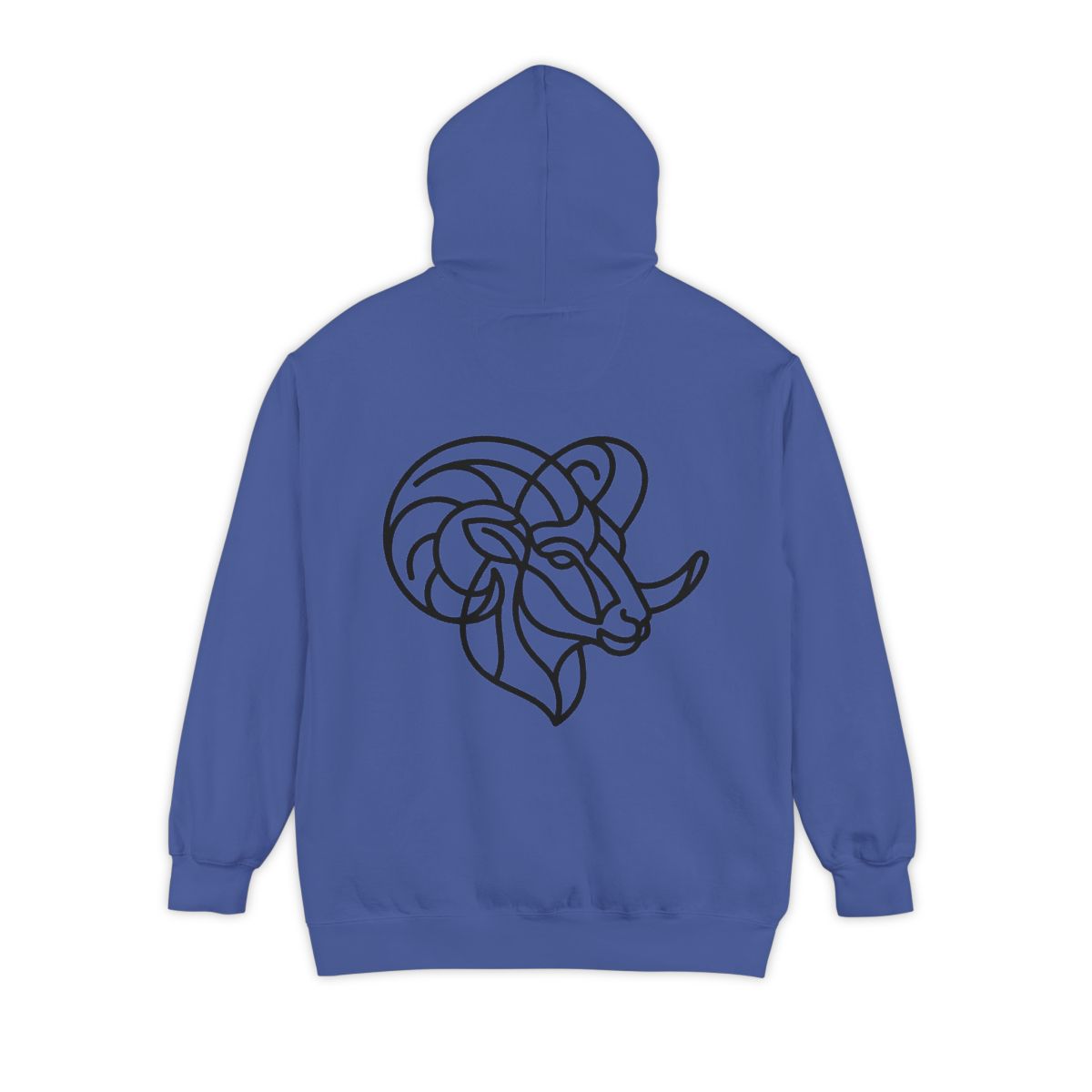 Color: Flo Blue | Aries The Minimalist Ram Garment-Dyed Hoodie
