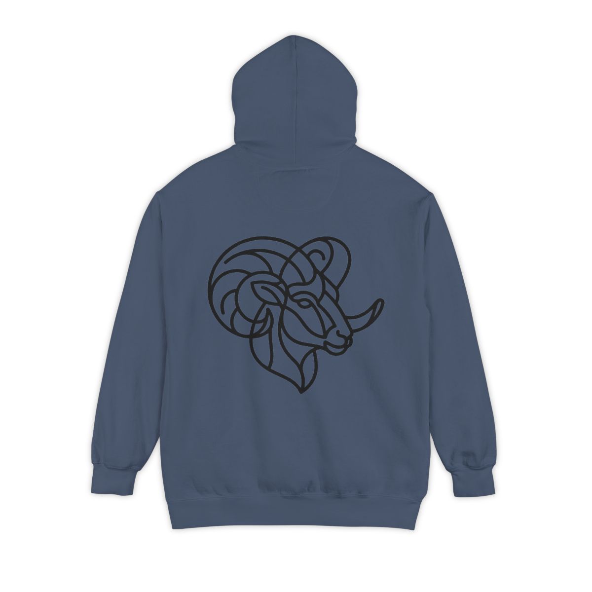 Color: Denim | Aries The Minimalist Ram Garment-Dyed Hoodie