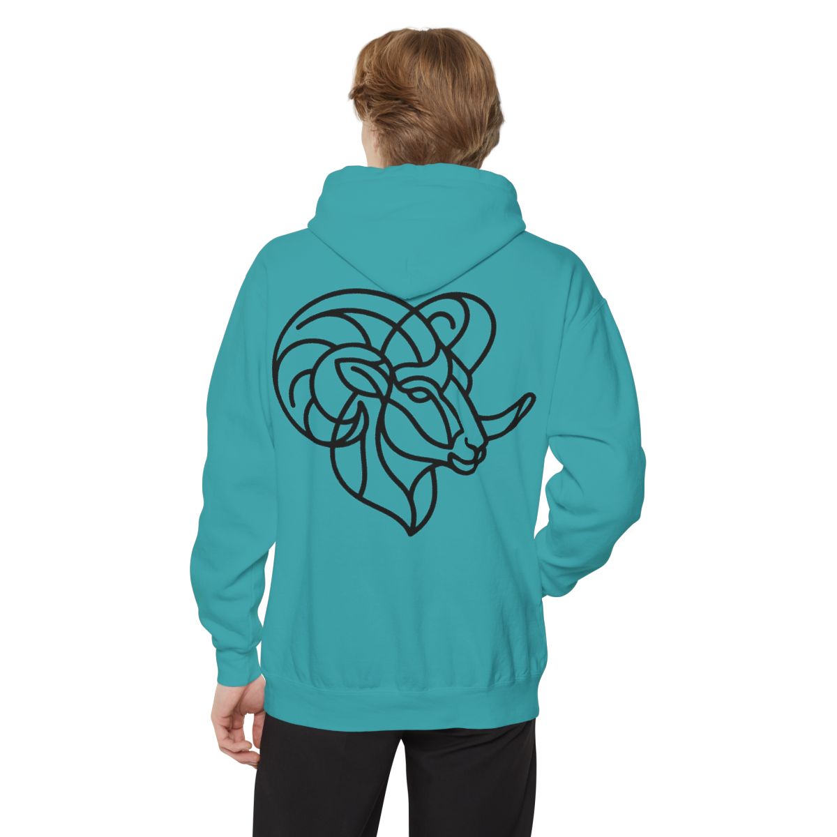 Color: Seafoam | Aries The Minimalist Ram Garment-Dyed Hoodie