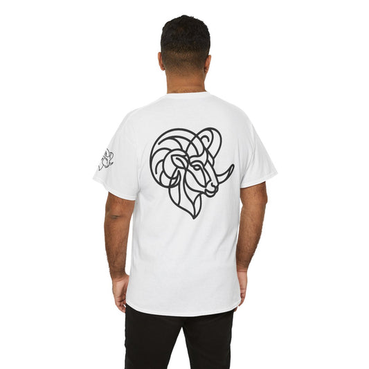 Color: White | Aries The Minimalist Ram Premium Graphic Tee