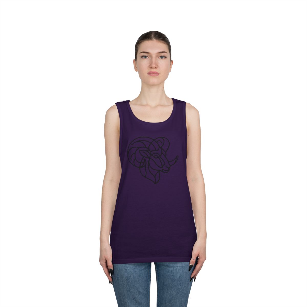 Color: Purple | Aries The Minimalist Ram Tank Top