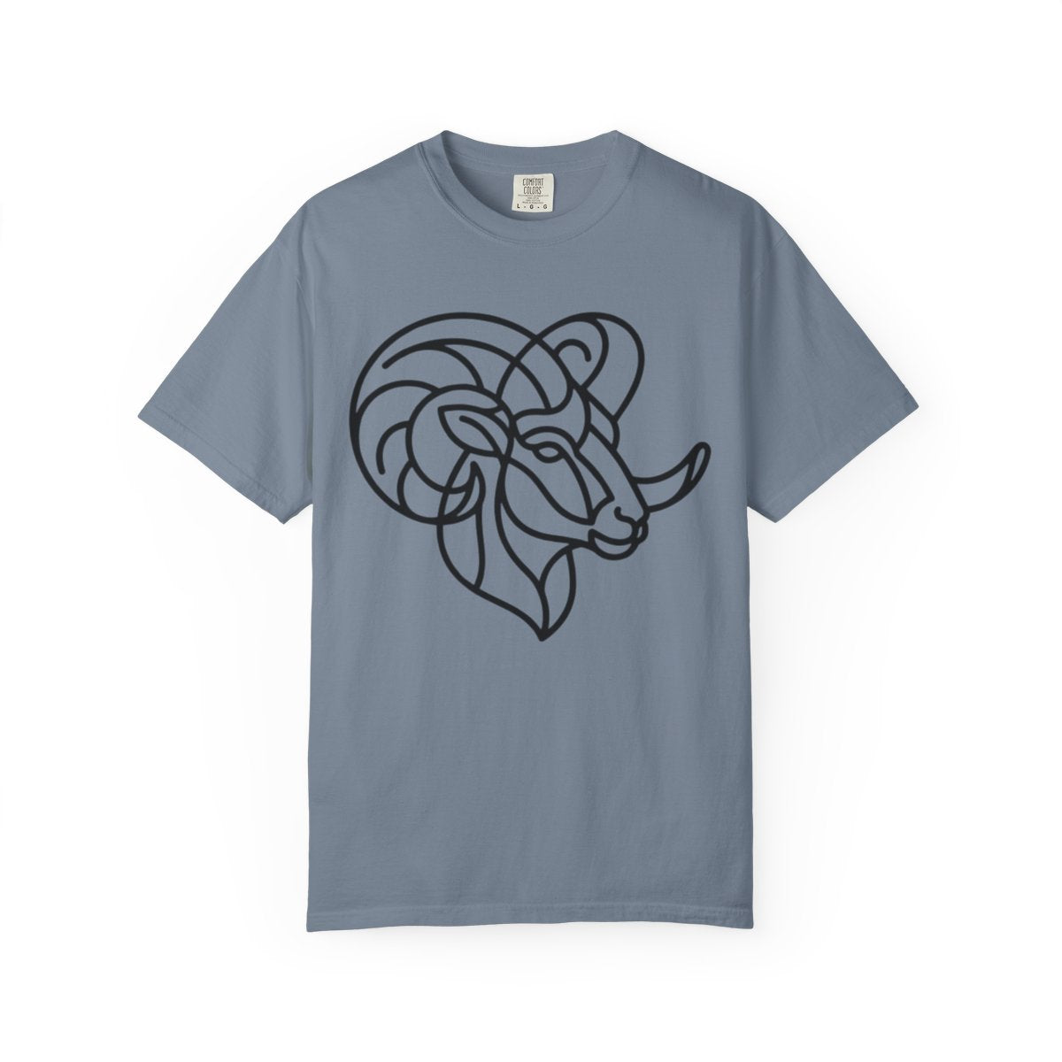 Color: Blue Jean | Aries The Minimalist Ram Unisex Garment-Dyed Tee