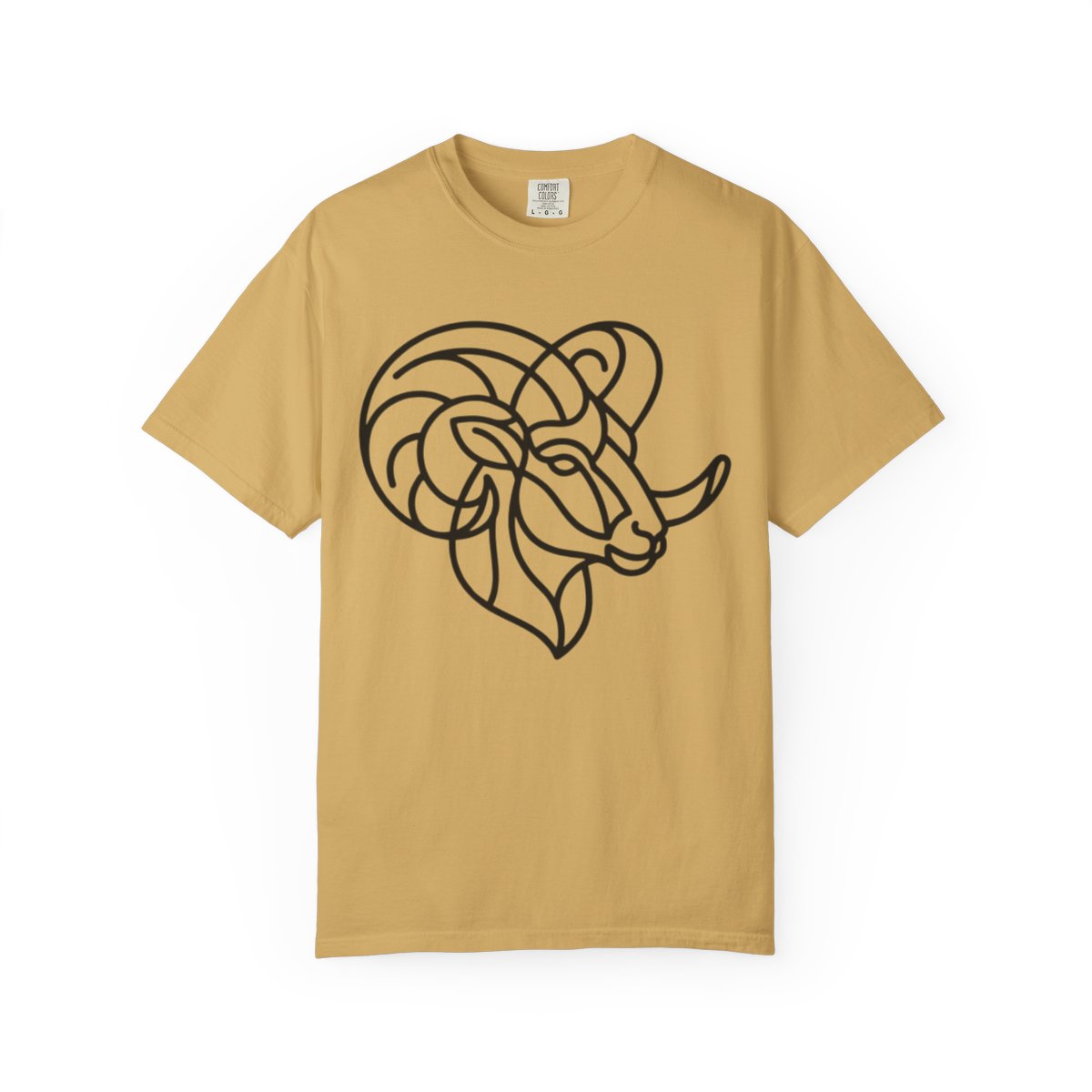 Color: Mustard | Aries The Minimalist Ram Unisex Garment-Dyed Tee