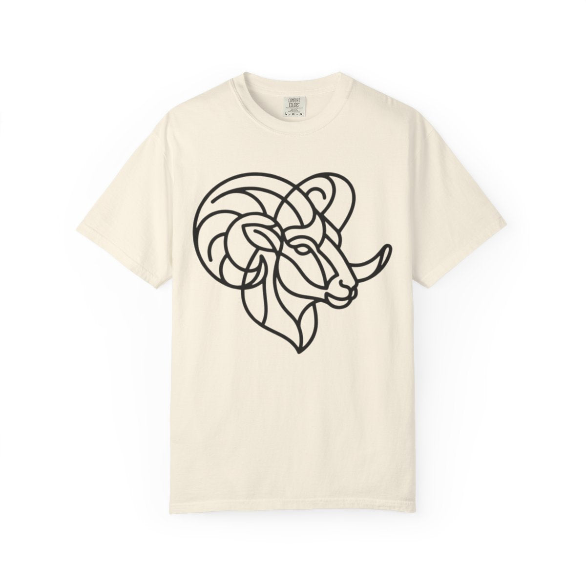 Color: Ivory | Aries The Minimalist Ram Unisex Garment-Dyed Tee