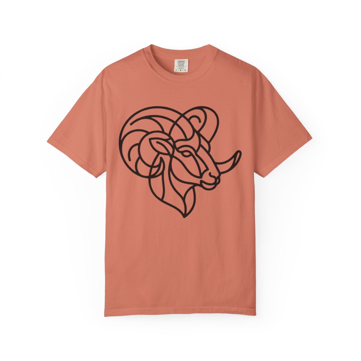 Color: Terracotta | Aries The Minimalist Ram Unisex Garment-Dyed Tee