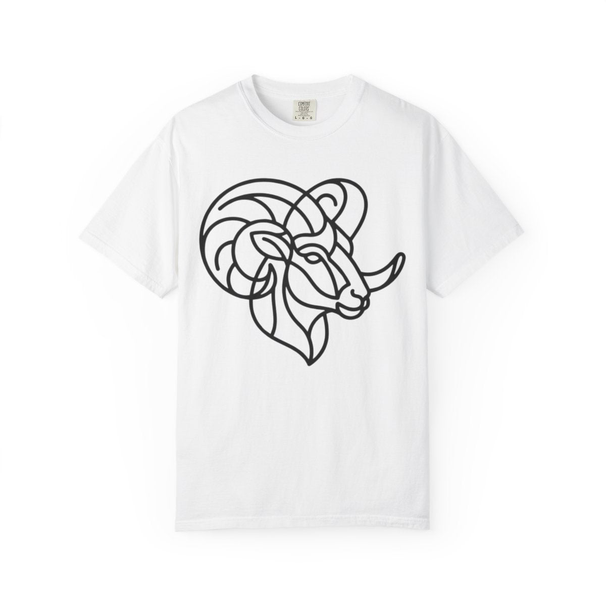 Color: White | Aries The Minimalist Ram Unisex Garment-Dyed Tee