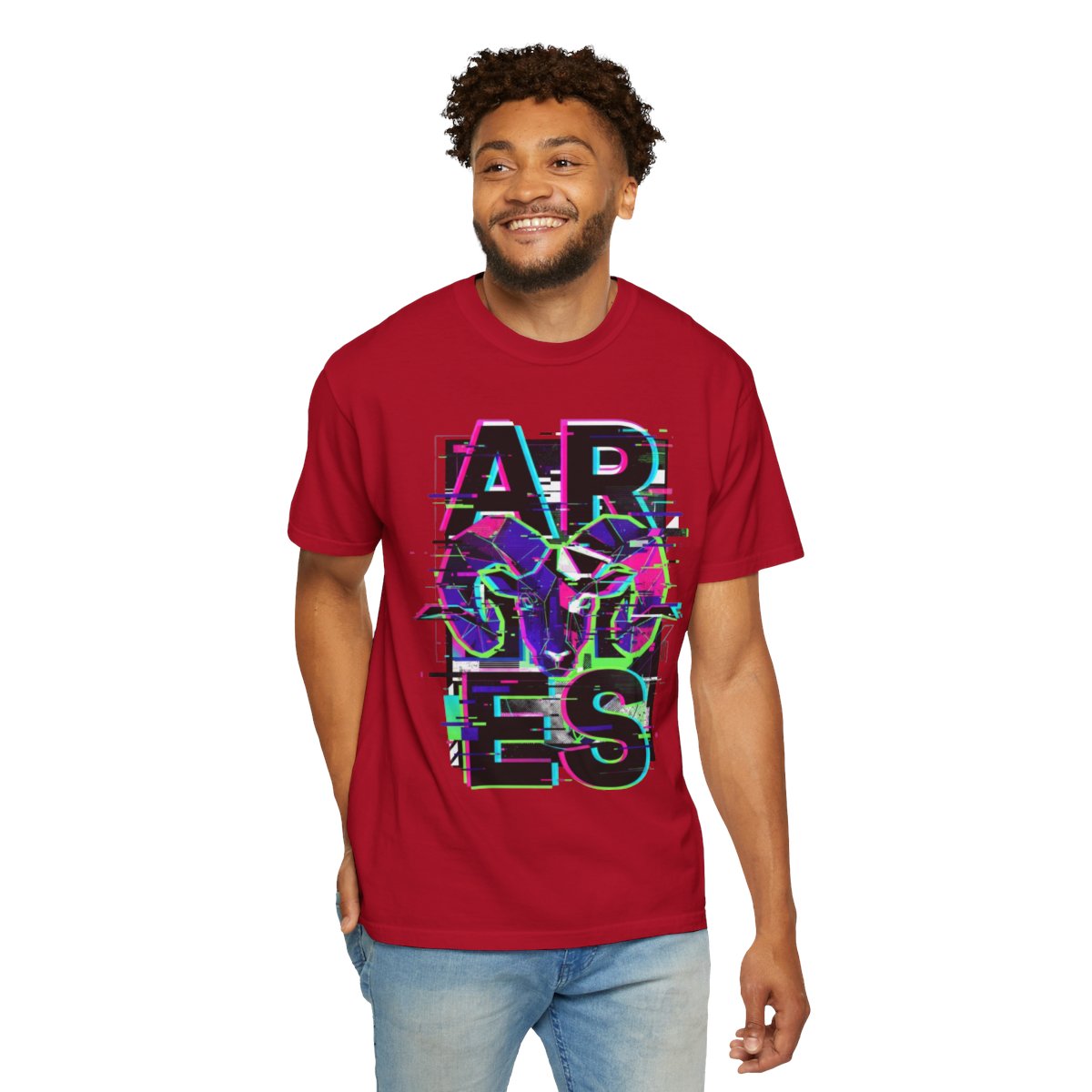 Color: Red | Aries Unisex Garment-Dyed Tee
