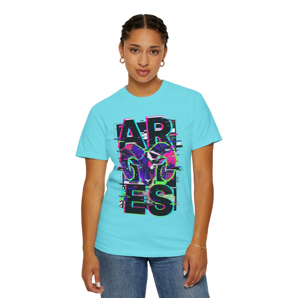 Color: Lagoon Blue | Aries Unisex Garment-Dyed Tee