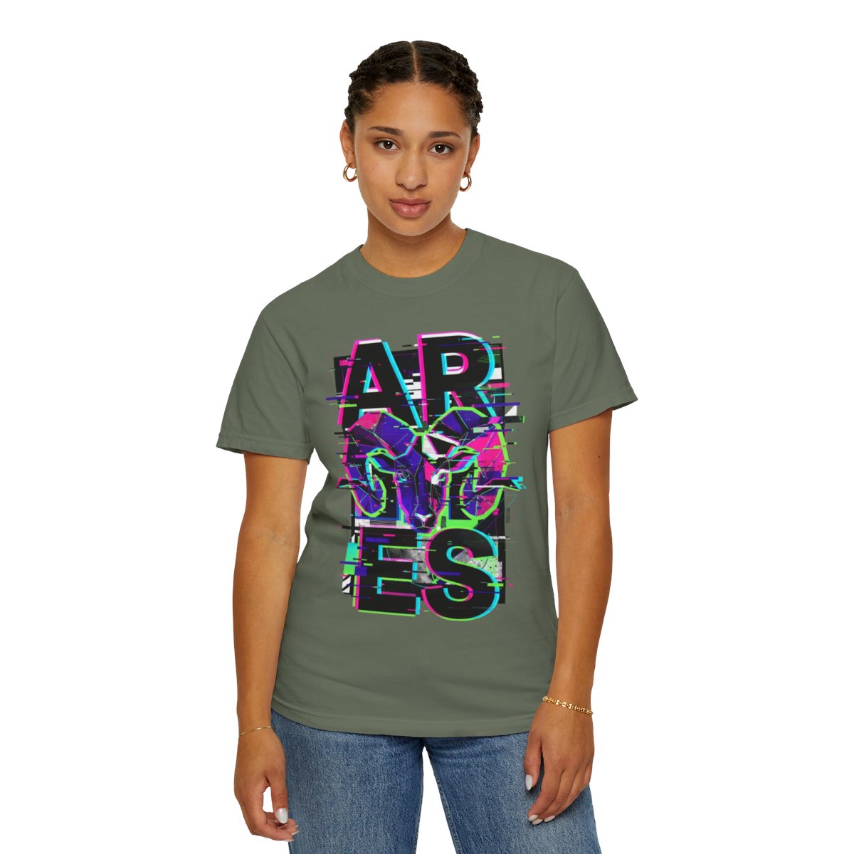 Color: Moss | Aries Unisex Garment-Dyed Tee