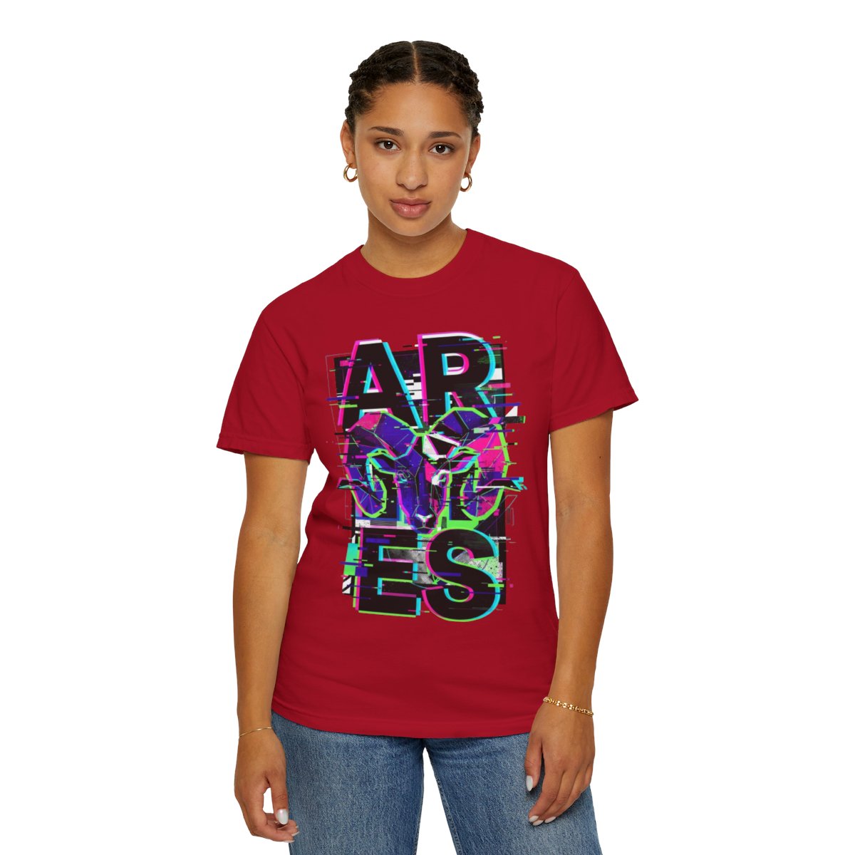 Color: Red | Aries Unisex Garment-Dyed Tee