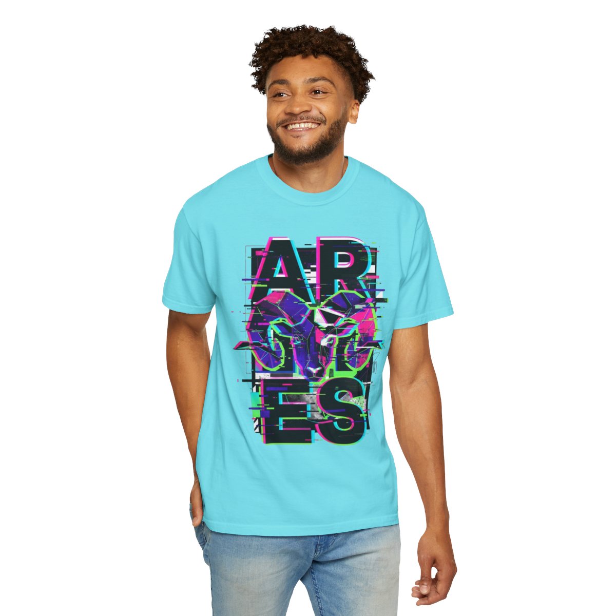 Color: Lagoon Blue | Aries Unisex Garment-Dyed Tee
