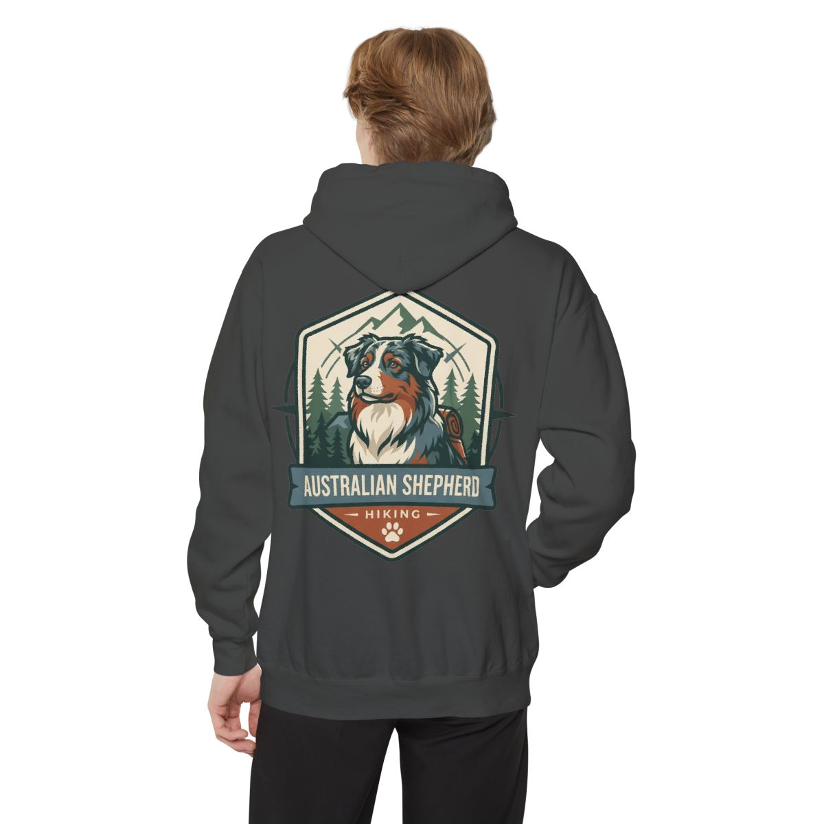 Color: Pepper | Australian Sheperd Garment-Dyed Hoodie