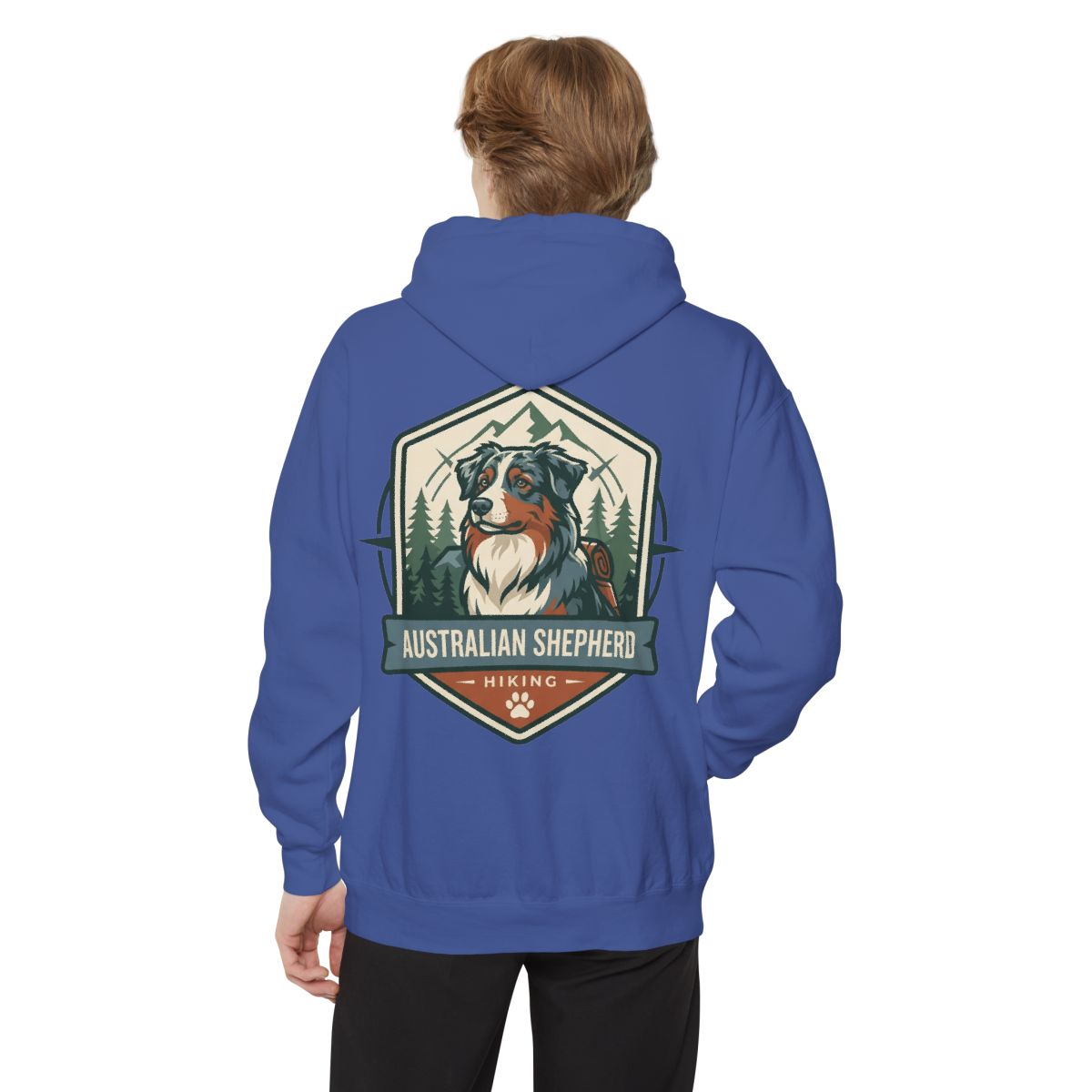 Color: Flo Blue | Australian Sheperd Garment-Dyed Hoodie