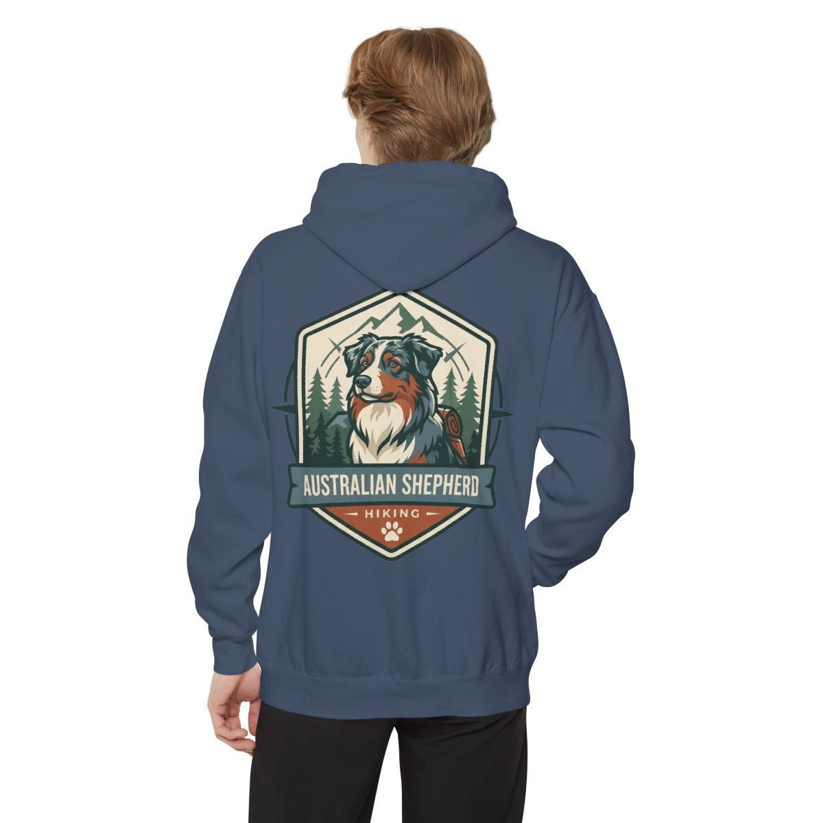 Color: Denim | Australian Sheperd Garment-Dyed Hoodie
