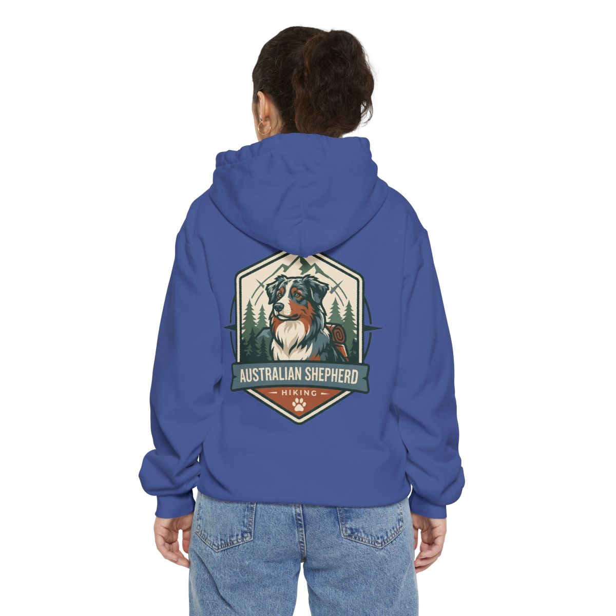 Color: Flo Blue | Australian Sheperd Garment-Dyed Hoodie