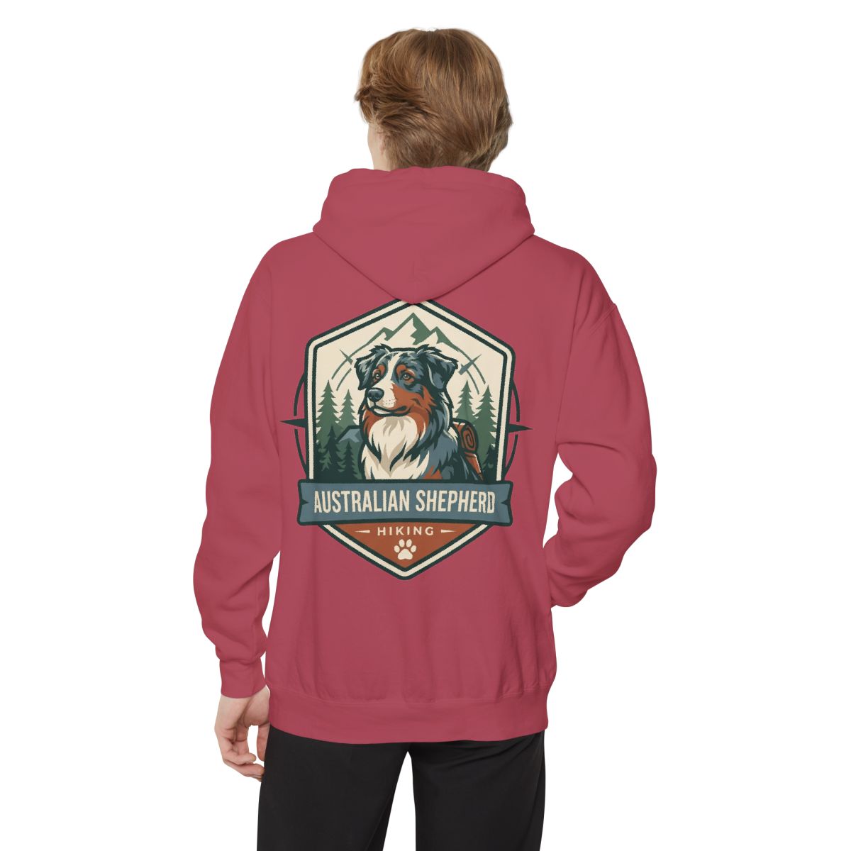 Color: Crimson | Australian Sheperd Garment-Dyed Hoodie