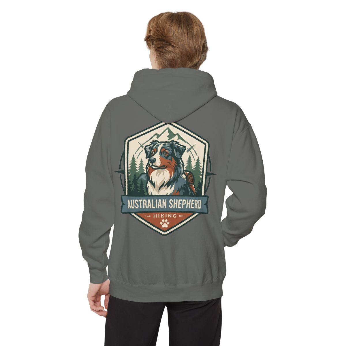 Color: Grey | Australian Sheperd Garment-Dyed Hoodie