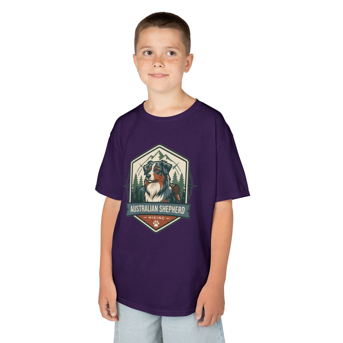 Color: Purple | Australian Sheperd Kids Tee