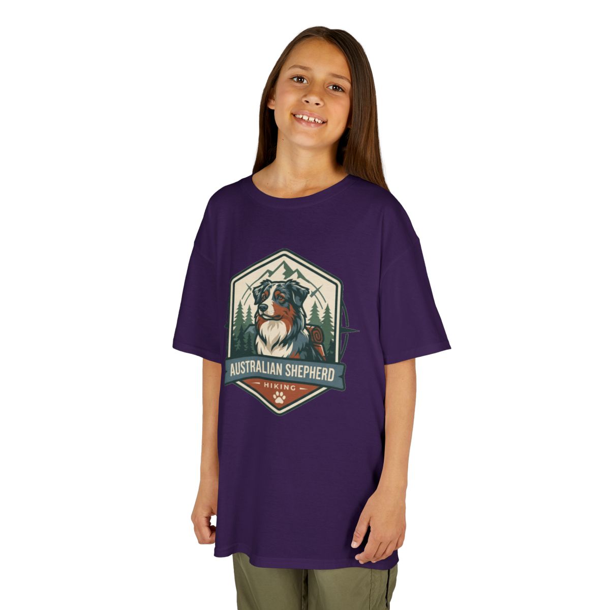 Color: Purple | Australian Sheperd Kids Tee