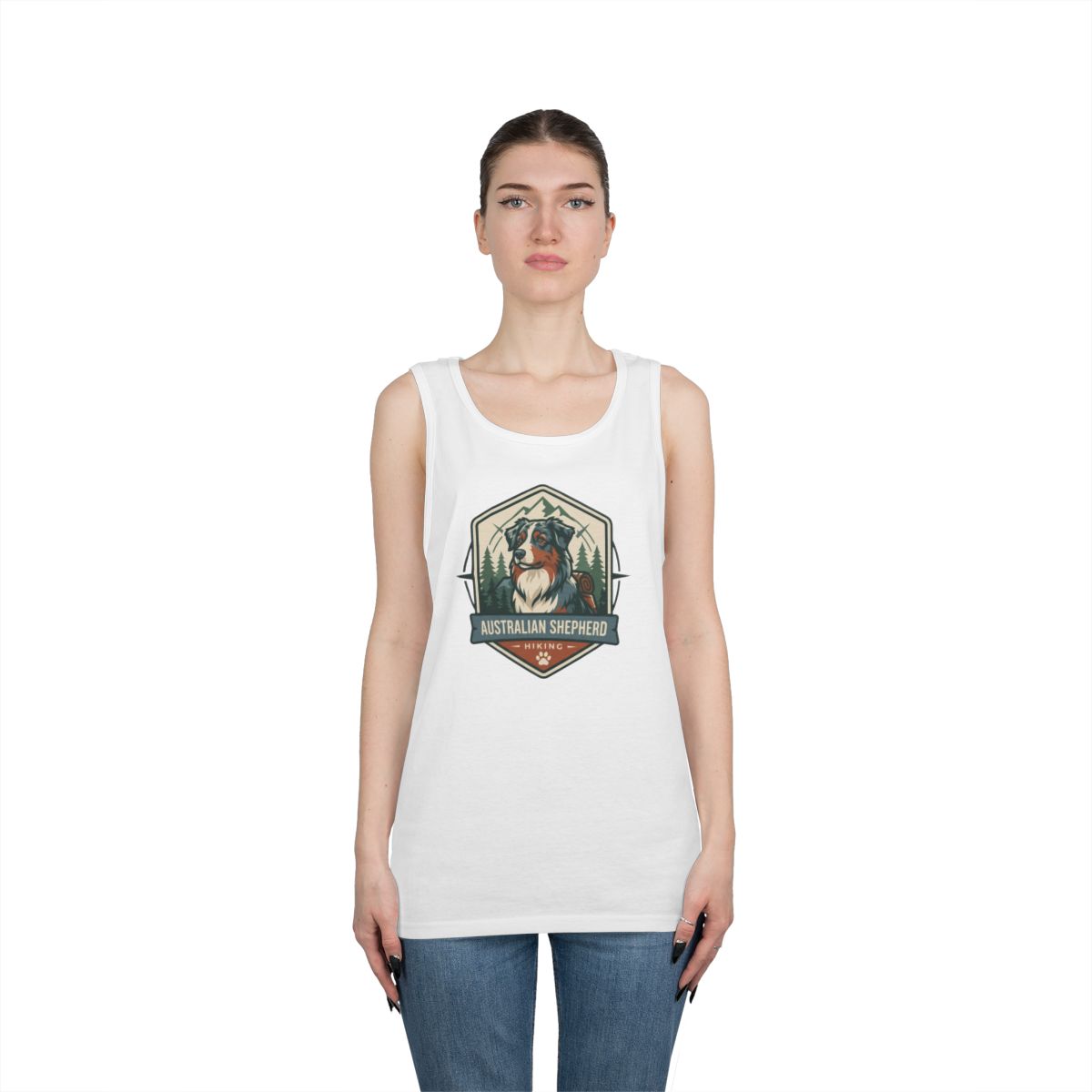 Color: White | Australian Sheperd Tank Top