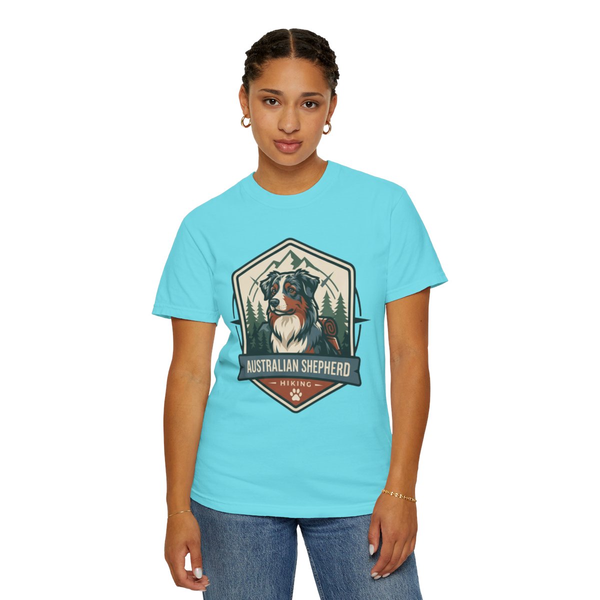 Color: Lagoon Blue | Australian Sheperd Unisex Garment-Dyed Tee