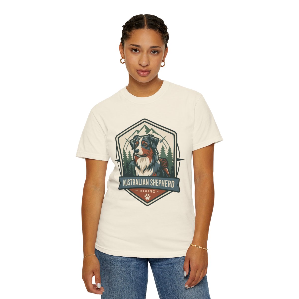 Color: Ivory | Australian Sheperd Unisex Garment-Dyed Tee