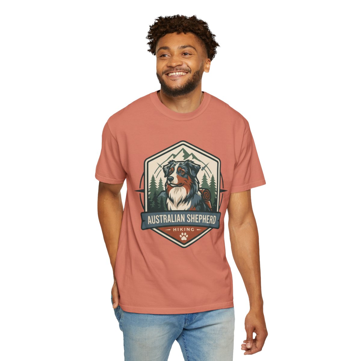 Color: Terracotta | Australian Sheperd Unisex Garment-Dyed Tee