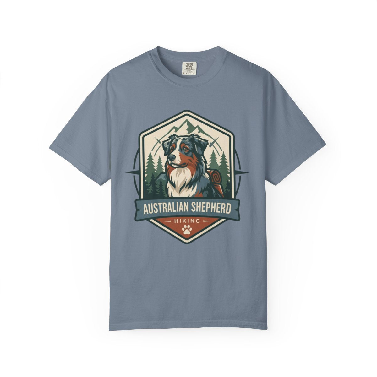 Color: Blue Jean | Australian Sheperd Unisex Garment-Dyed Tee