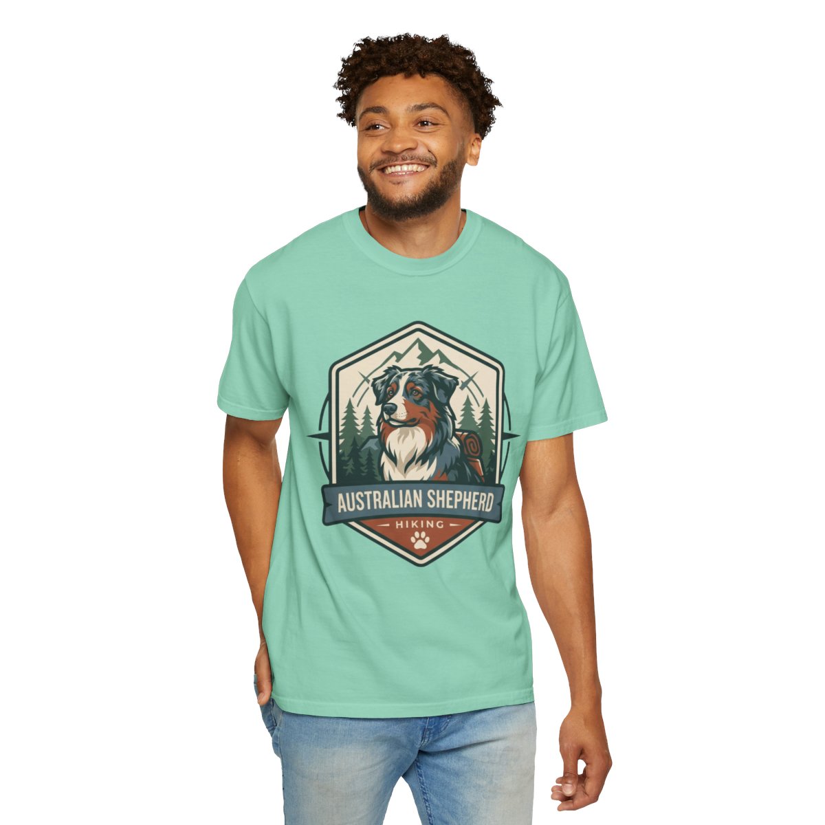 Color: Island Reef | Australian Sheperd Unisex Garment-Dyed Tee