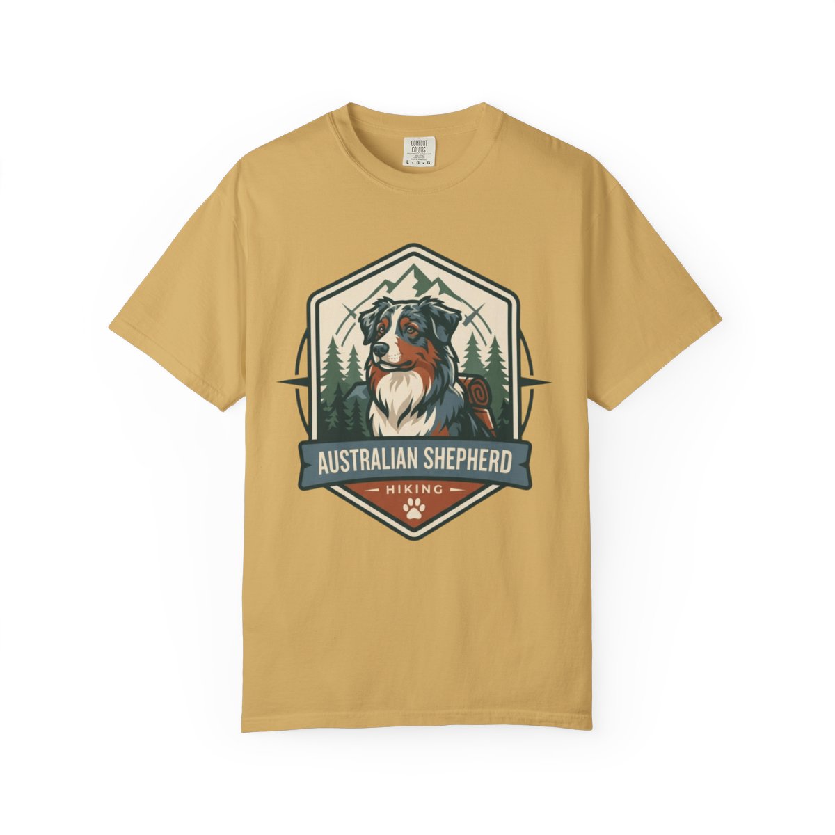Color: Mustard | Australian Sheperd Unisex Garment-Dyed Tee