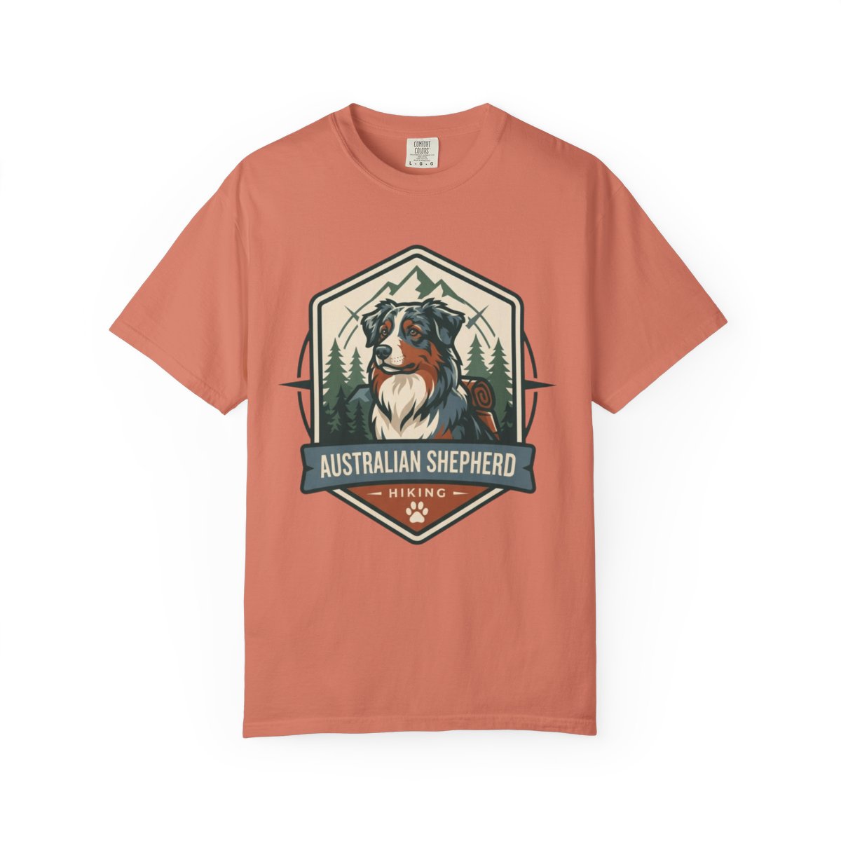 Color: Terracotta | Australian Sheperd Unisex Garment-Dyed Tee