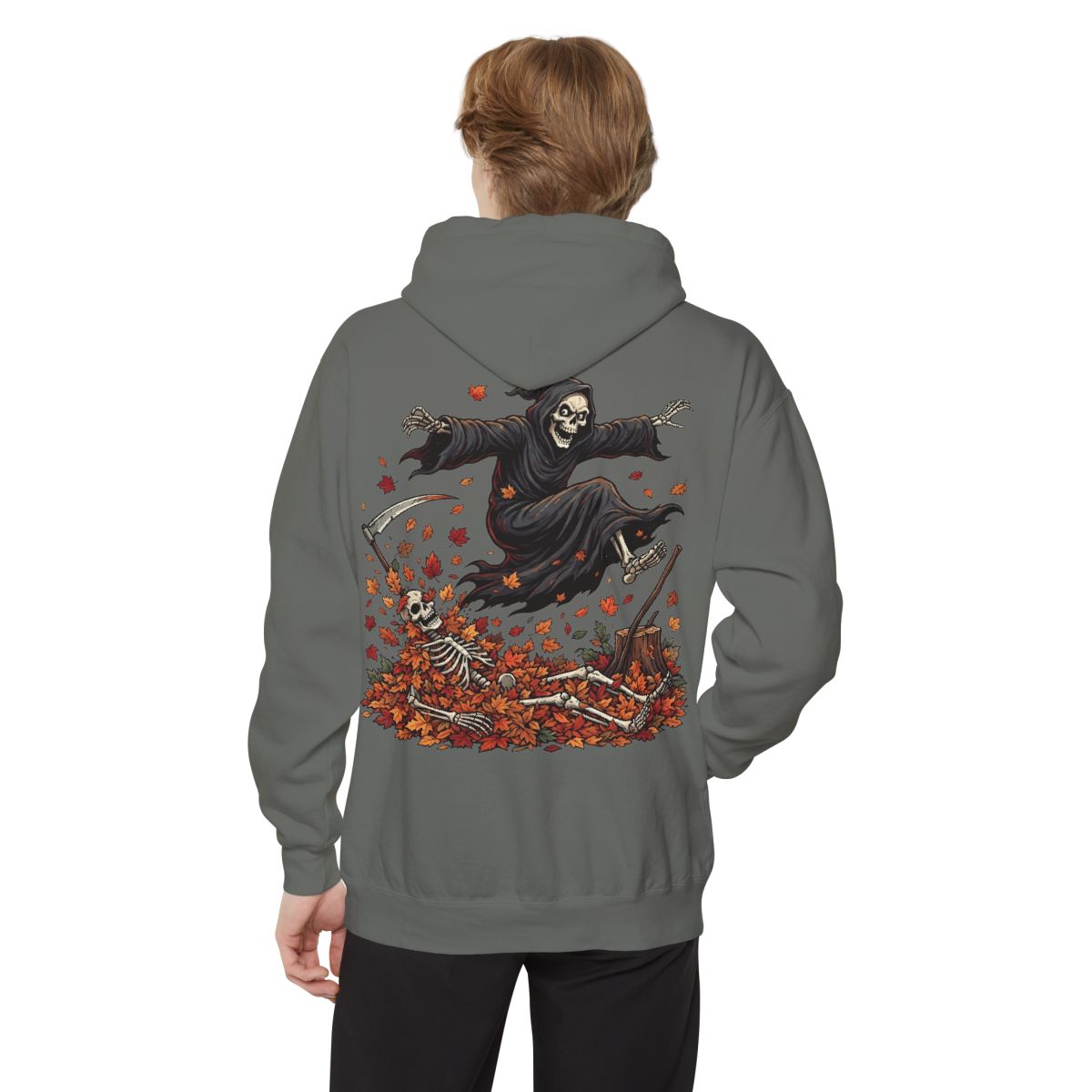 Color: Grey | Autumn Death Garment-Dyed Hoodie