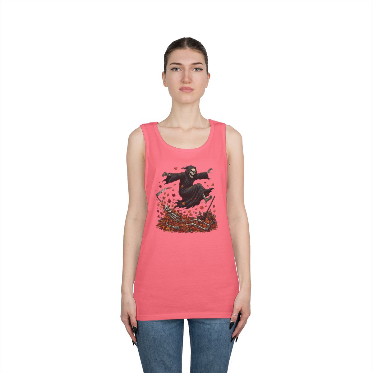 Color: Safety Pink | Autumn Death Tank Top