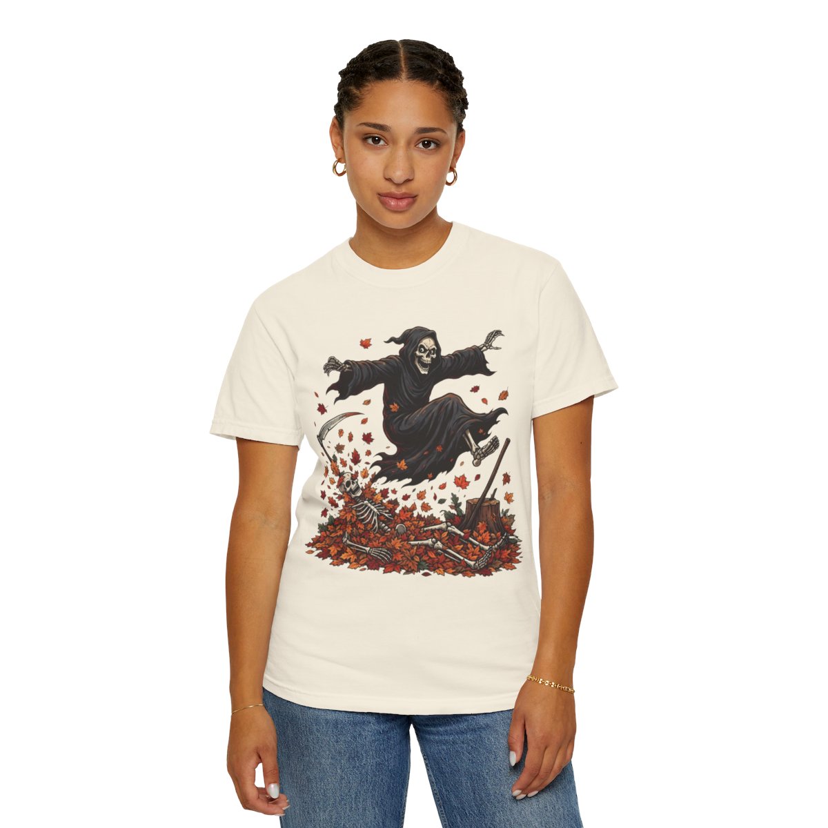 Color: Ivory | Autumn Death Unisex Garment-Dyed Tee