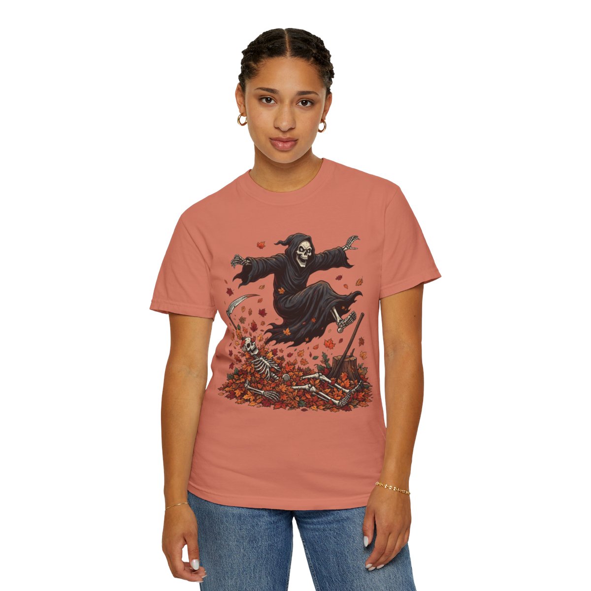 Color: Terracotta | Autumn Death Unisex Garment-Dyed Tee