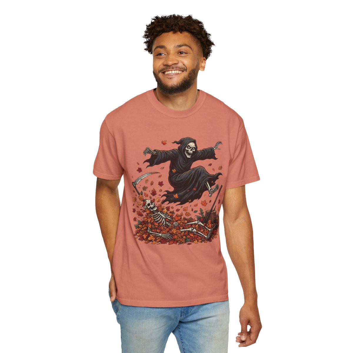 Color: Terracotta | Autumn Death Unisex Garment-Dyed Tee