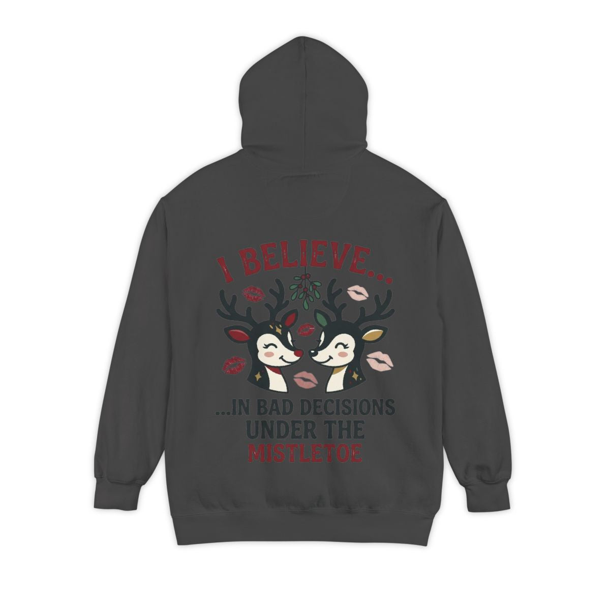 Color: Pepper | Bad Decisions Under the Mistletoe Garment-Dyed Hoodie