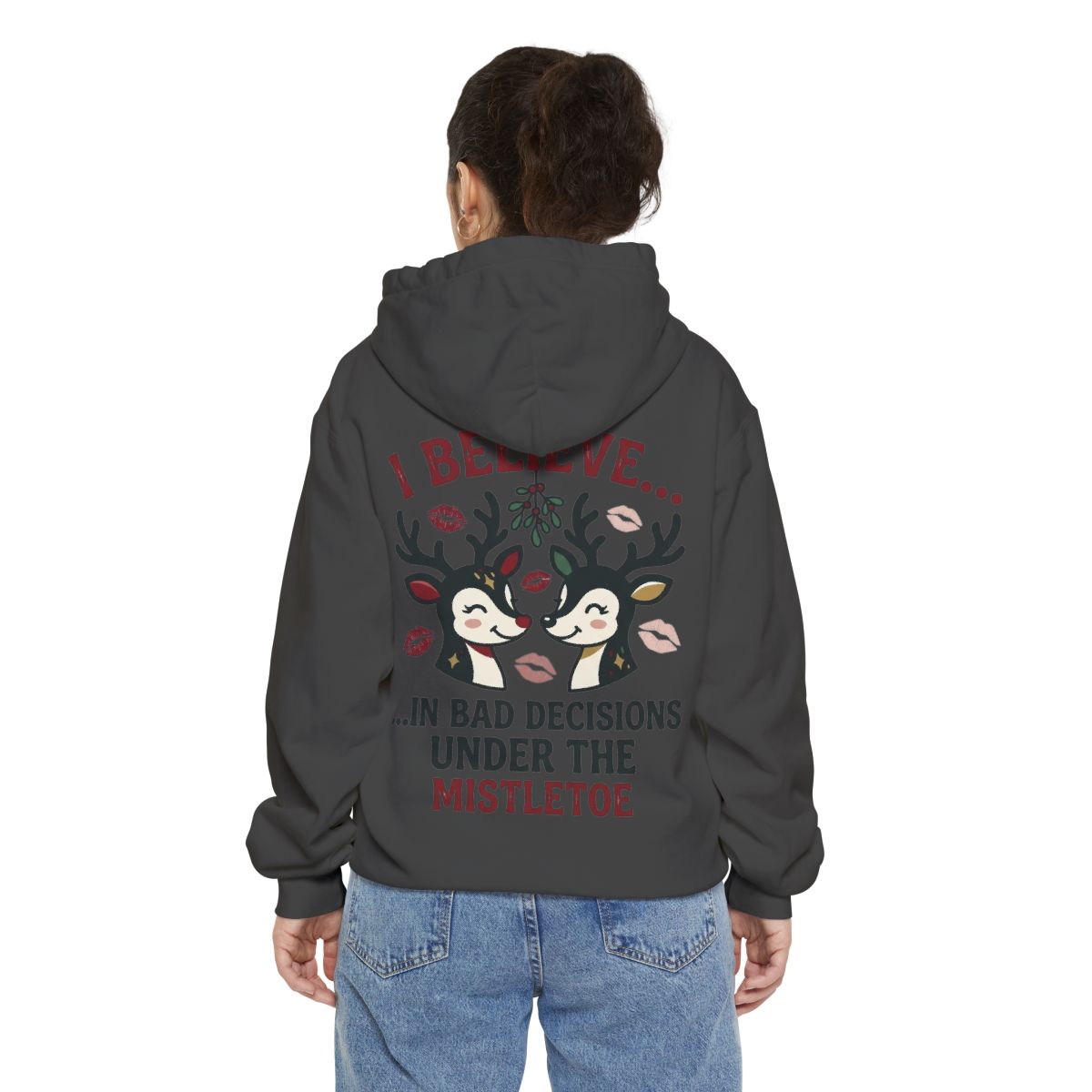 Color: Pepper | Bad Decisions Under the Mistletoe Garment-Dyed Hoodie
