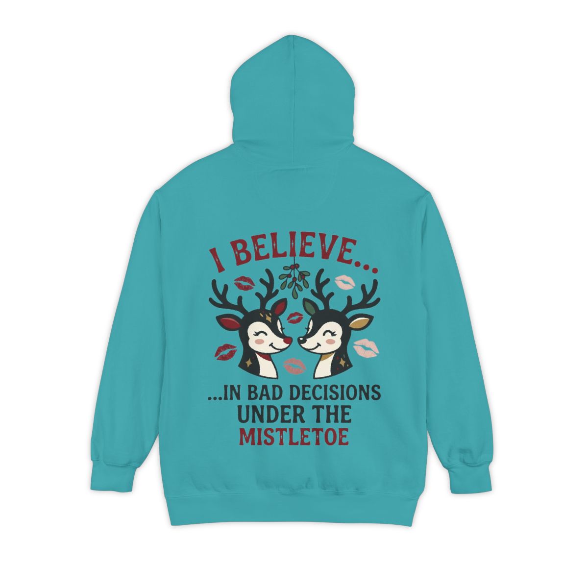 Color: Seafoam | Bad Decisions Under the Mistletoe Garment-Dyed Hoodie