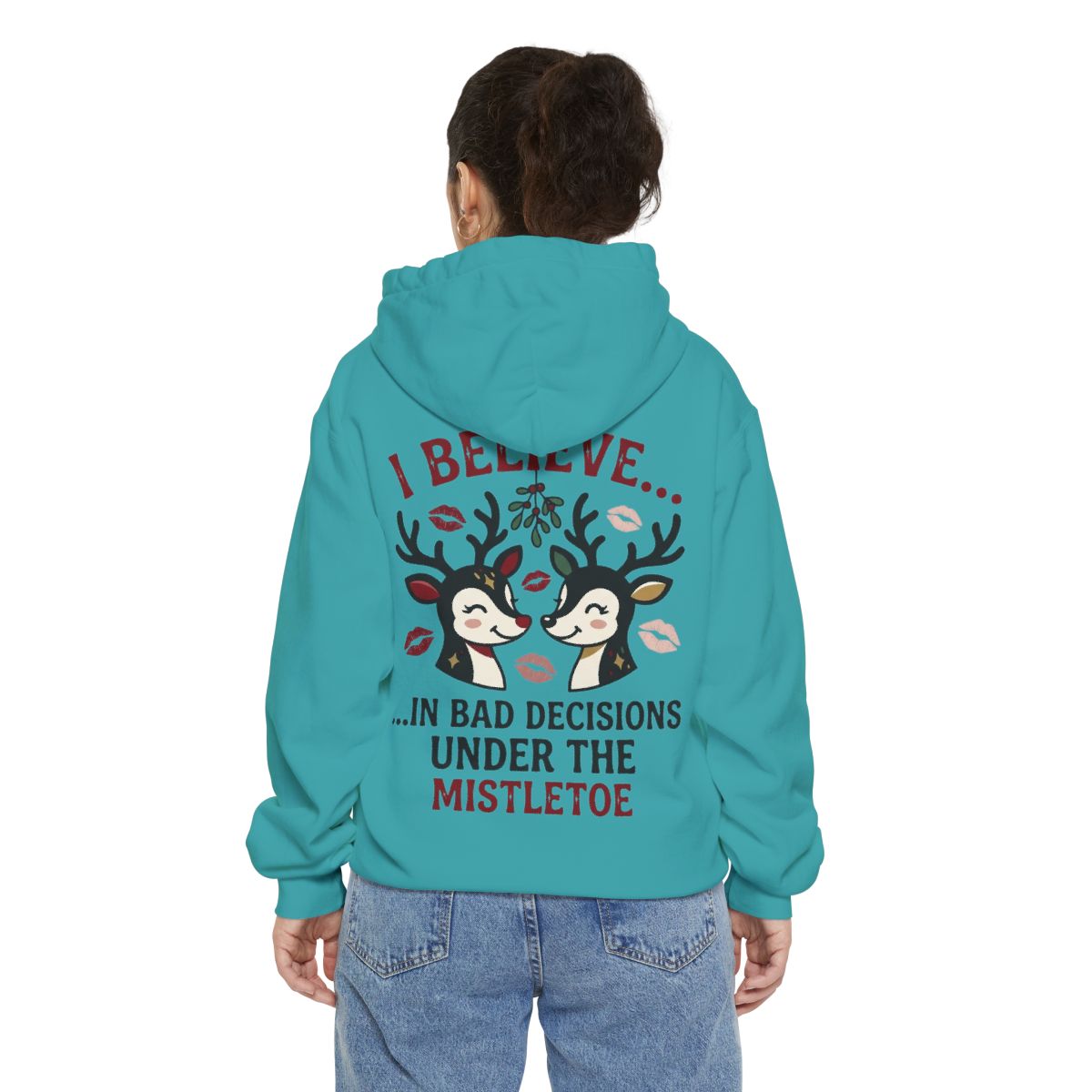 Color: Seafoam | Bad Decisions Under the Mistletoe Garment-Dyed Hoodie