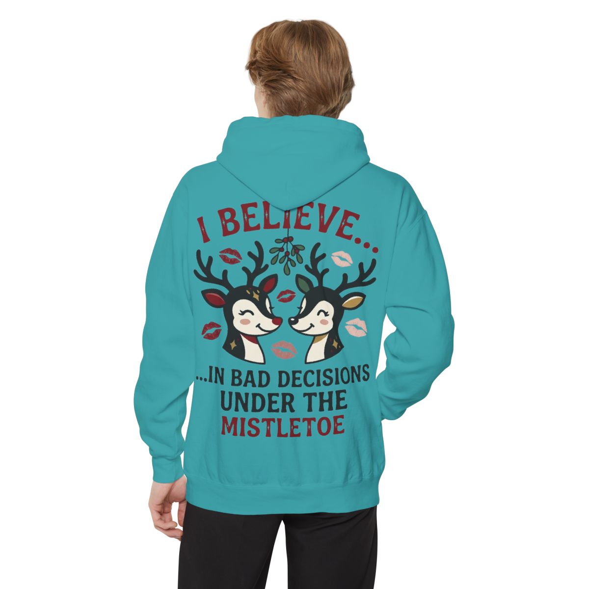 Color: Seafoam | Bad Decisions Under the Mistletoe Garment-Dyed Hoodie