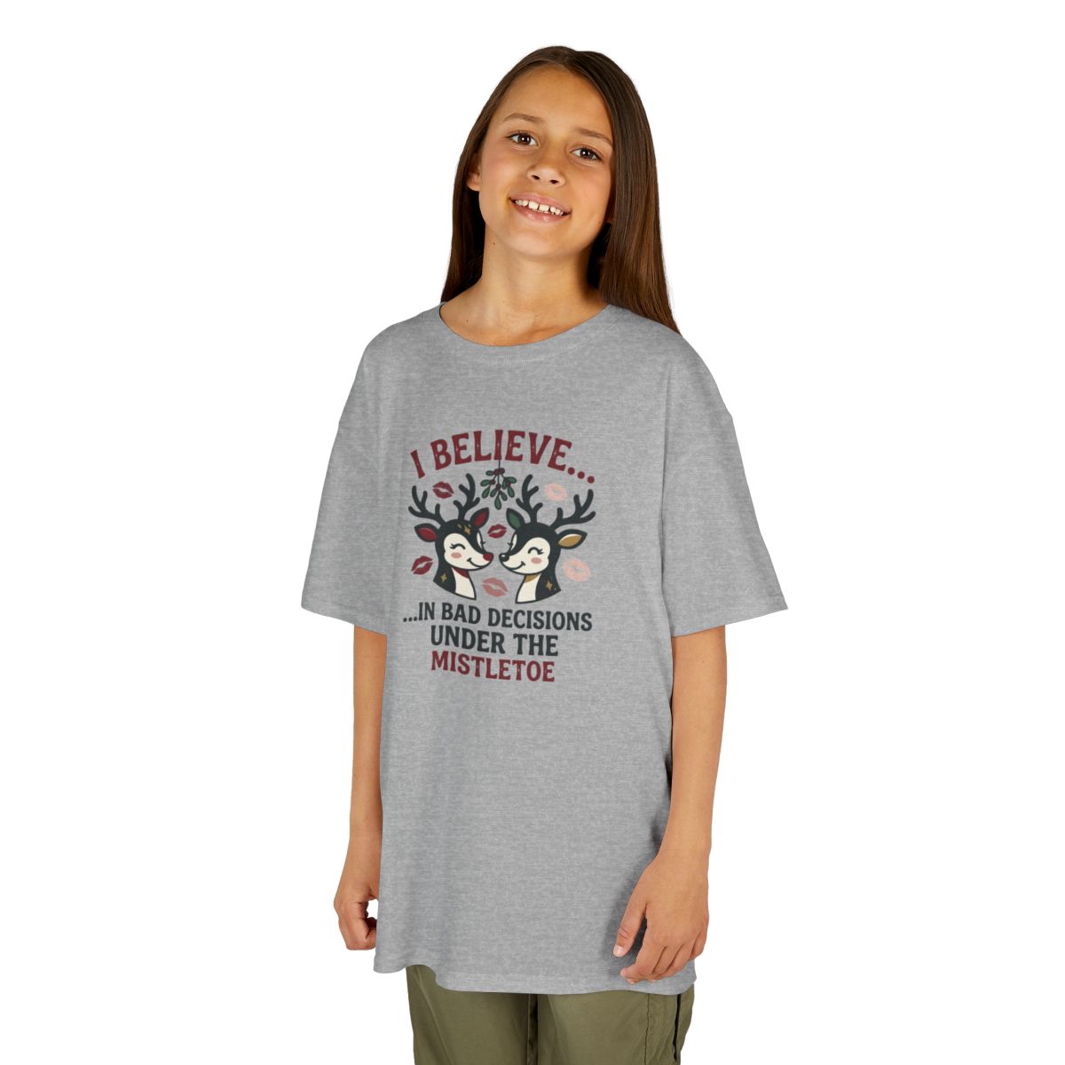 Color: Sport Grey | Bad Decisions Under the Mistletoe Kids Tee