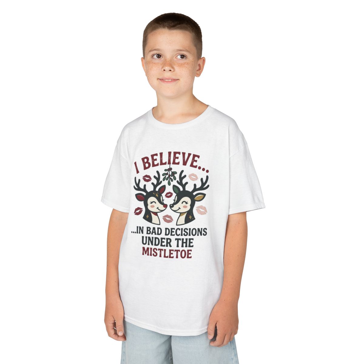Color: White | Bad Decisions Under the Mistletoe Kids Tee