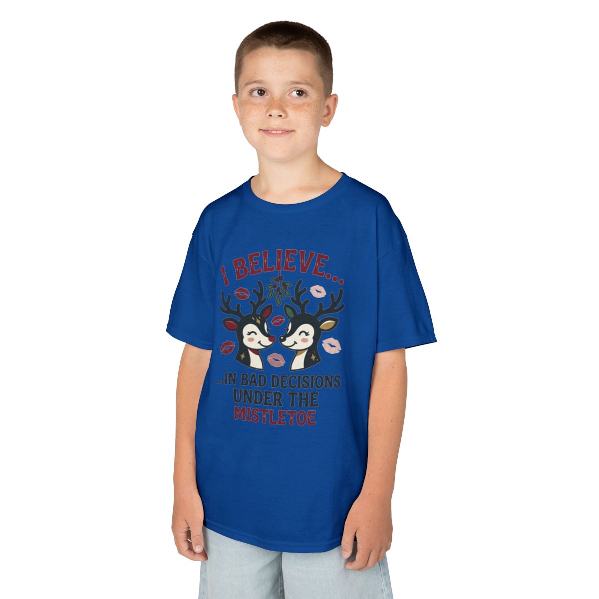 Color: Royal | Bad Decisions Under the Mistletoe Kids Tee